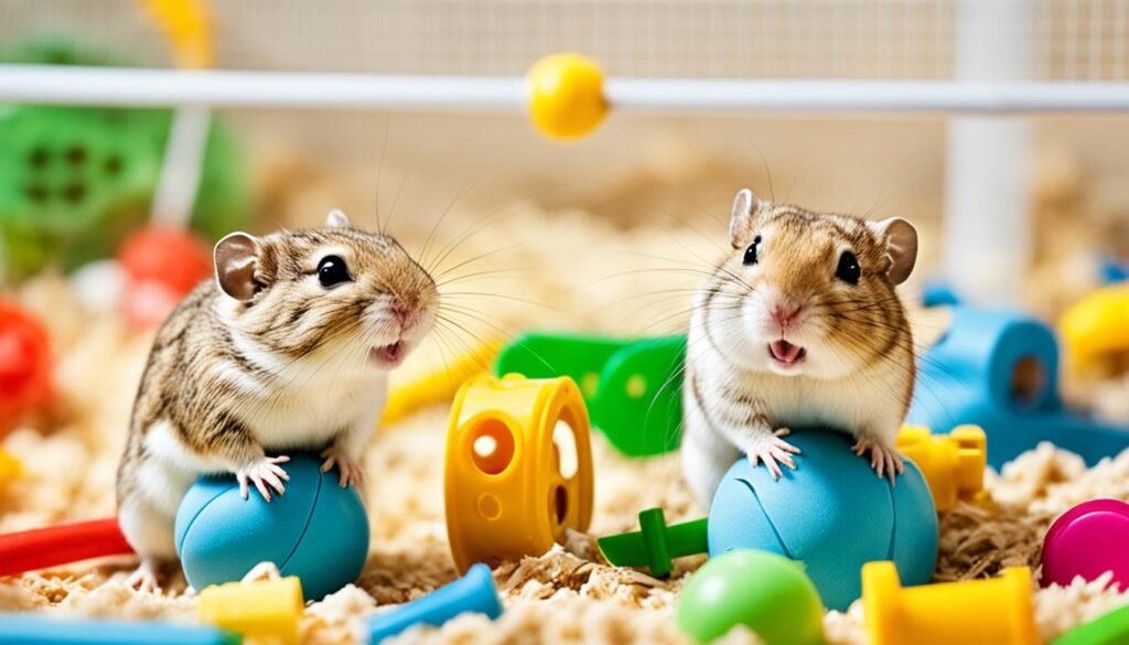 Playful Gerbils in their Enclosure