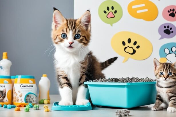 teaching kitten litter box