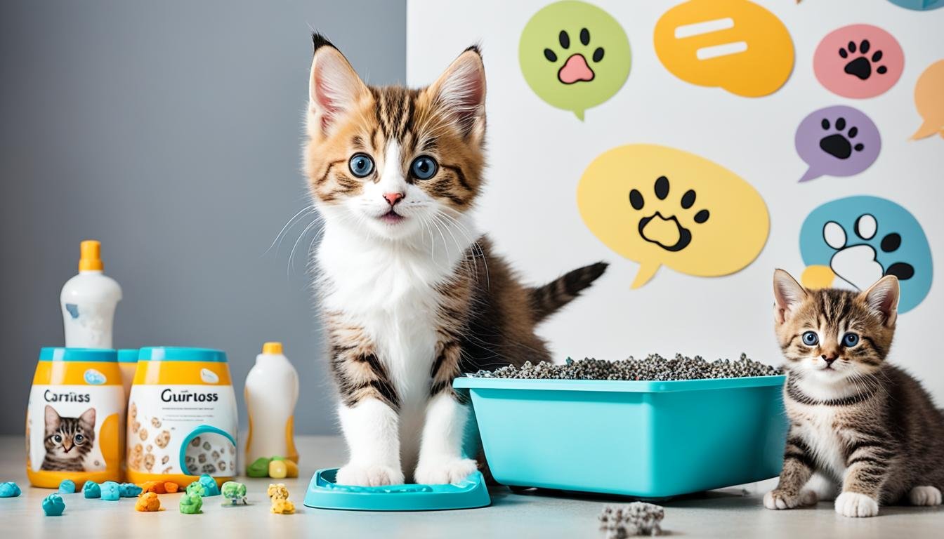 teaching kitten litter box