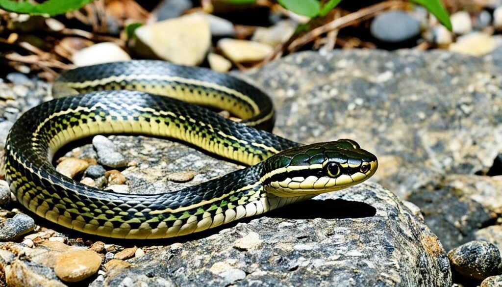 garter snake in natural habitat