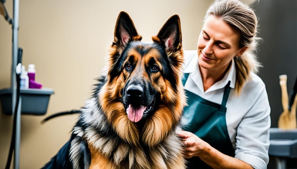 long haired german shepherd grooming