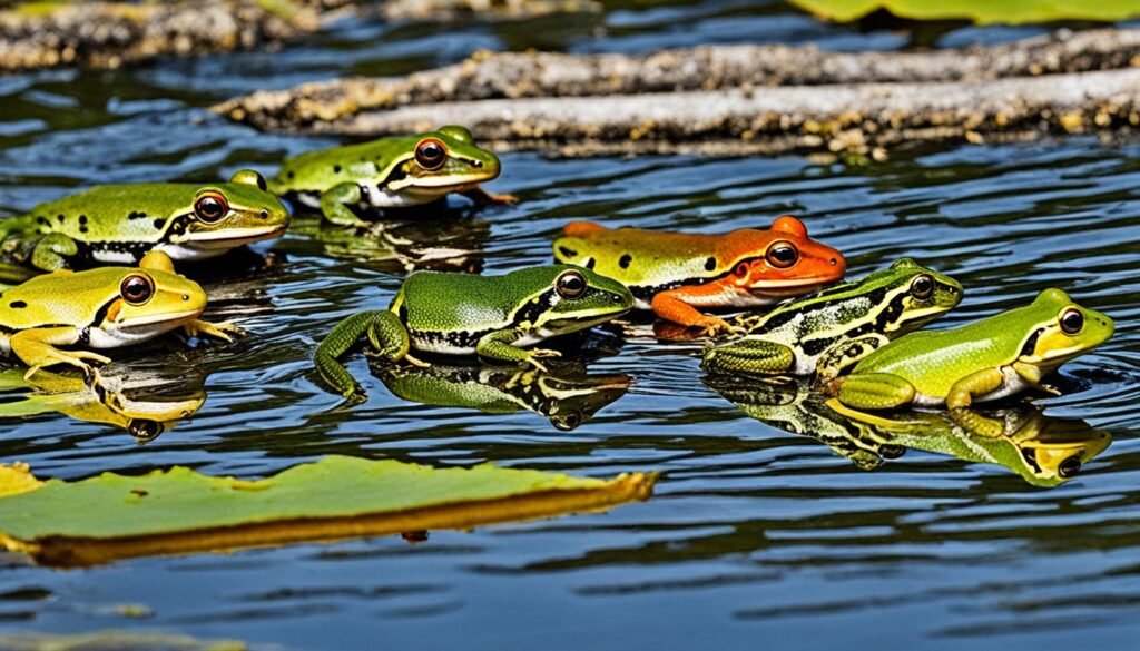 Variety of amphibian species