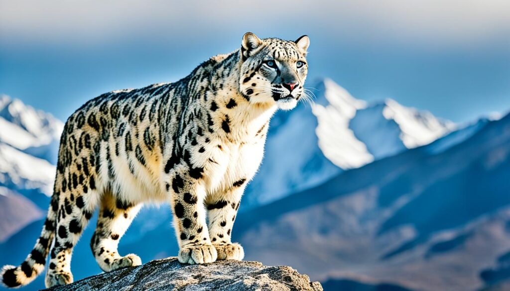 Snow leopard in its natural habitat