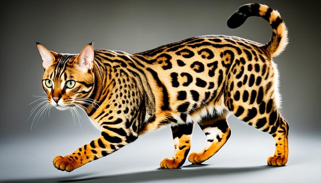 Bengal cat with striking coat pattern