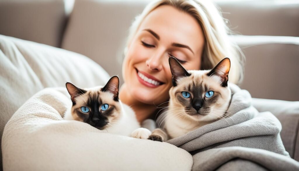 bonding with a Siamese cat