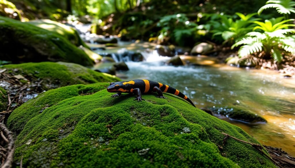 fire salamander in habitat