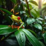 rainforest red eyed tree frog