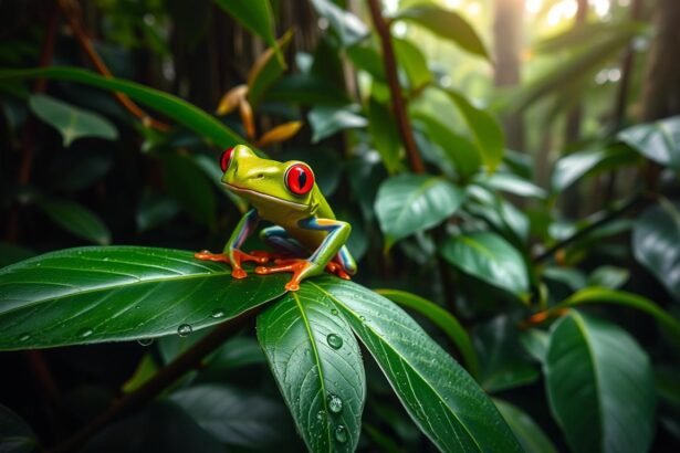 rainforest red eyed tree frog